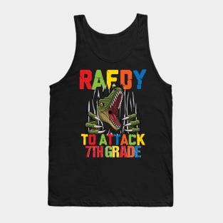 Funny Ready To Attack 7th Grade Shark First Day of School Gifts Kids Tank Top